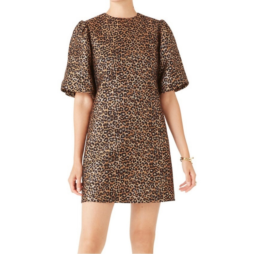 New Kate Spade Cheetah Print Balloon Sleeve Dress